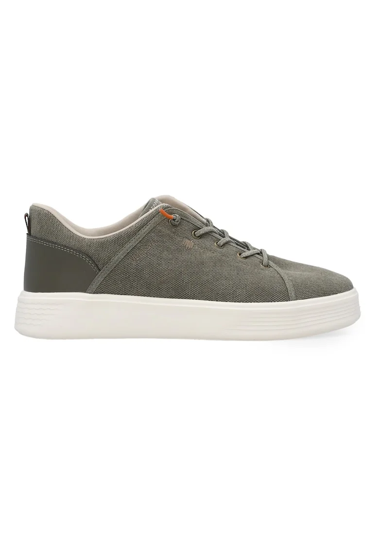 Pantofi sport uni din material textil cu flatforma, Kaki
