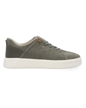Pantofi sport uni din material textil cu flatforma, Kaki