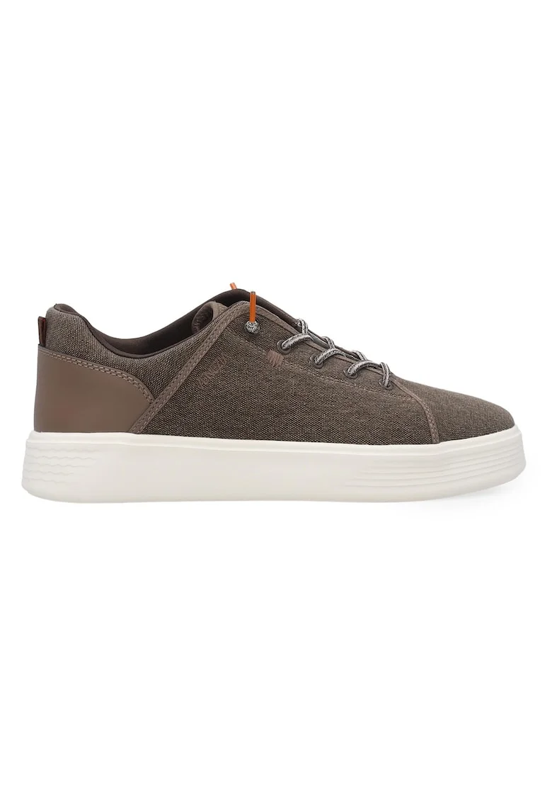 Pantofi sport uni din material textil cu flatforma, Maro