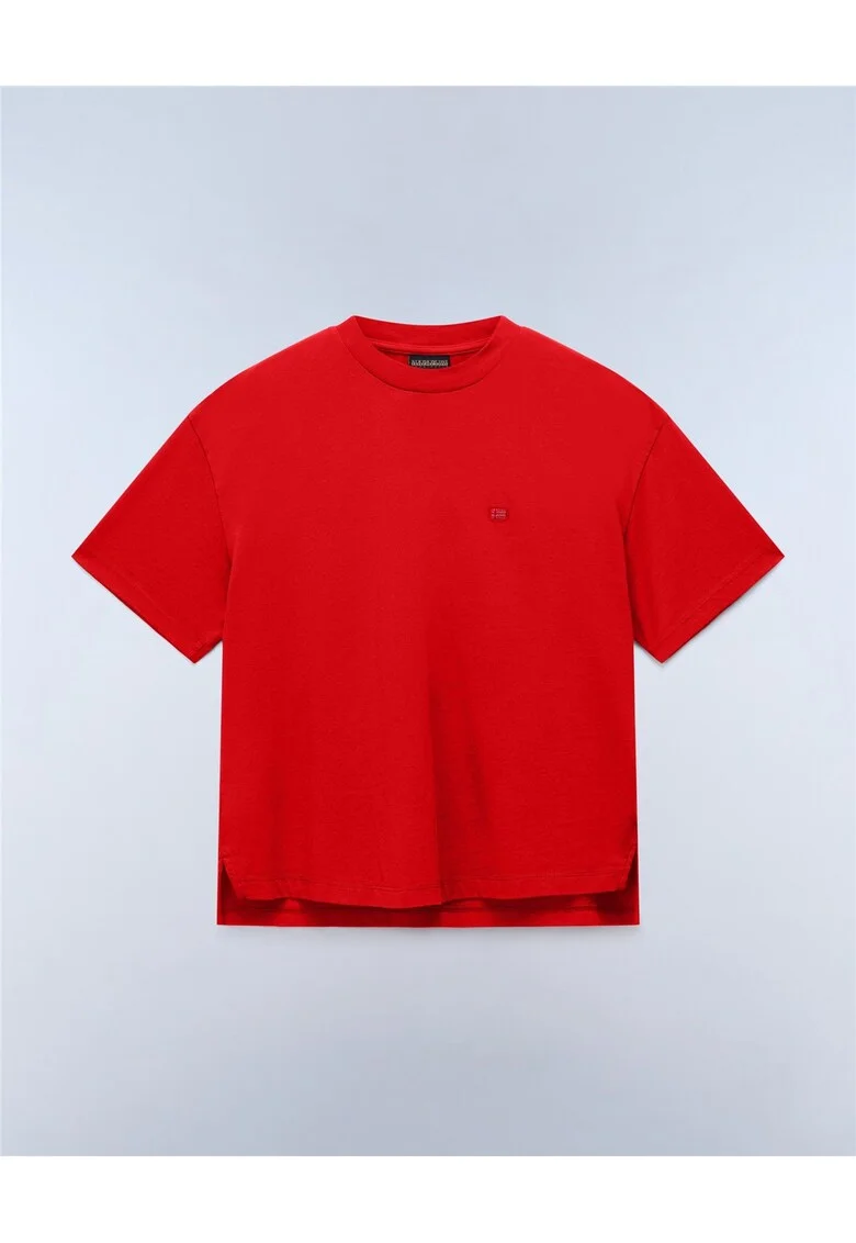 Tricou supradimensionat din bumbac cu terminatie asimetrica Aurora