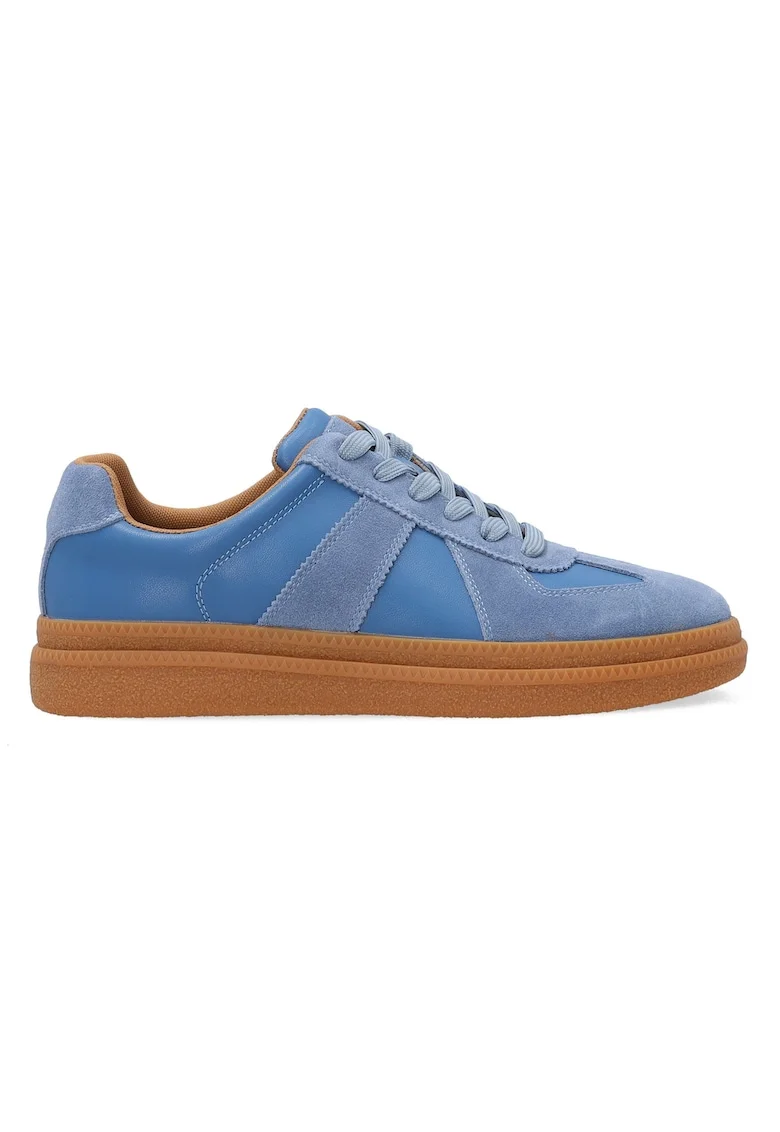 Pantofi sport din piele si piele intoarsa, Albastru