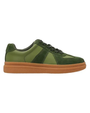 Pantofi sport din piele si piele intoarsa, Verde