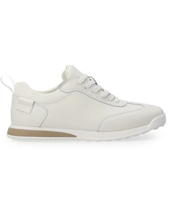 Pantofi sport din piele cu siret, Alb