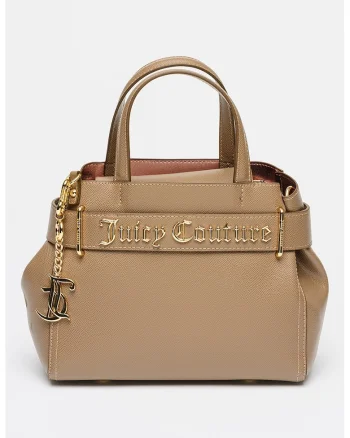 Geanta din piele ecologica cu maner si etui Jasmine, Maro taupe