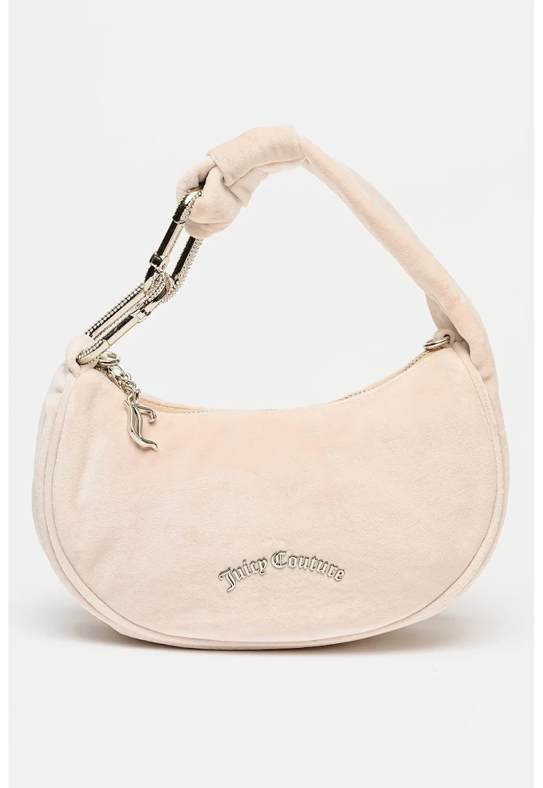 Geanta hobo mica cu aspect catifelat Bolssom, Bej deschis