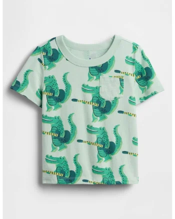 Tricou de bumbac cu imprimeu grafic, Verde/Verde pal
