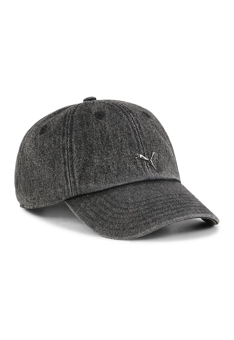 Sapca din denim cu logo Essentials, Gri inchis melange