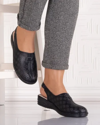 Pantofi Dama casual Negrii din Piele Ecologica Adnana