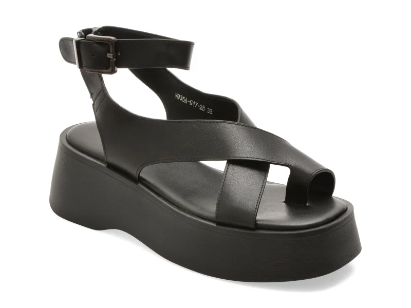 Sandale EPICA negre, 935AG17, din piele naturala