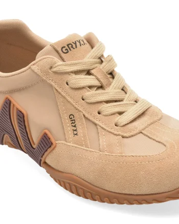 Pantofi sport GRYXX gri, C61203, din piele intoarsa