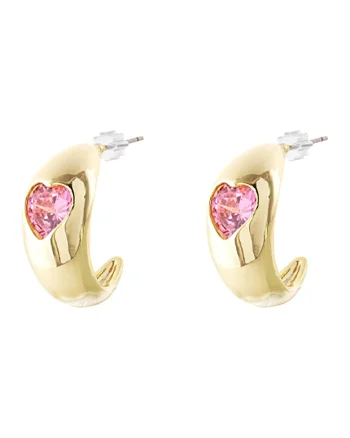 Cercei placati cu aur de 18K si decorati cu pietre zirconia