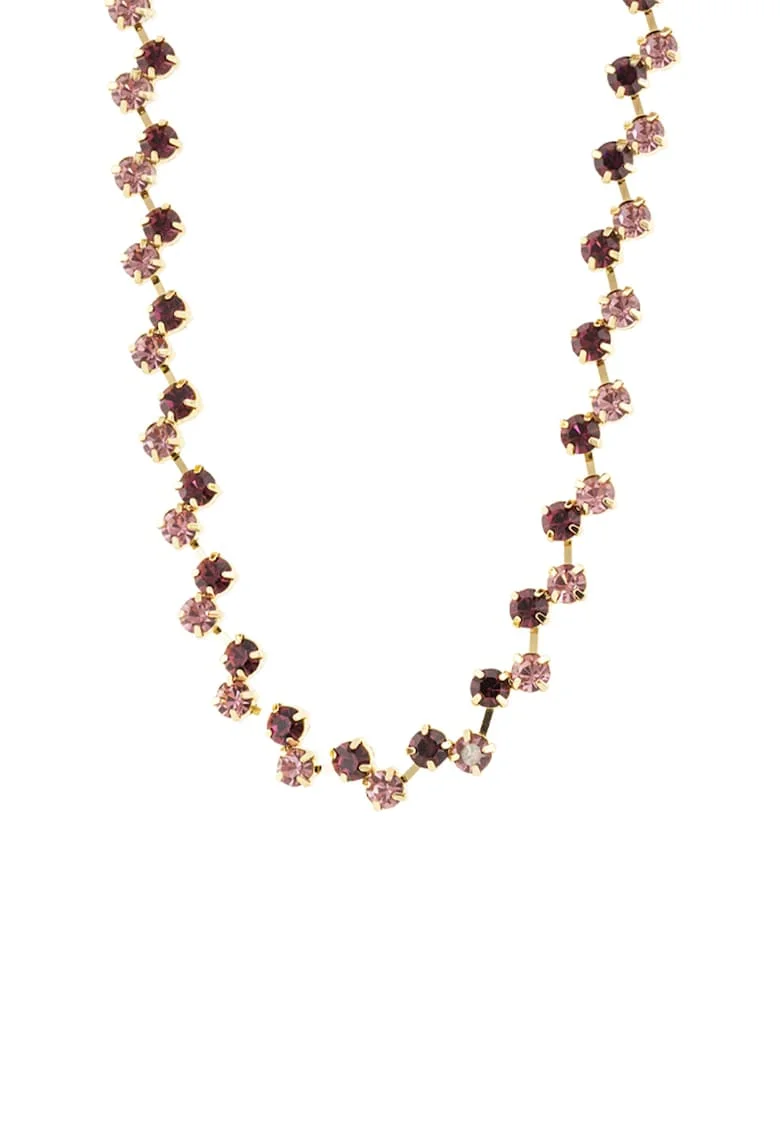 Colier placat cu aur de 18K si decorat cu zirconia Dance, Auriu/Maro