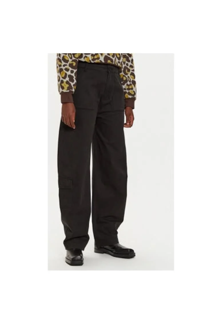 Pantaloni dama,  304543012, Bumbac, Negru, Negru