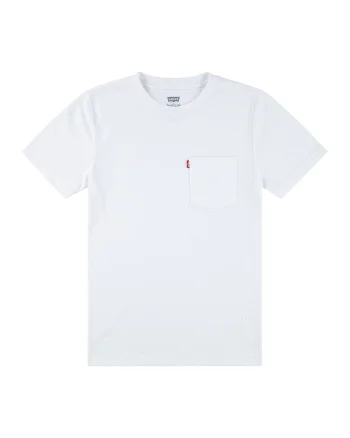 Tricou din amestec de bumbac cu buzunar frontal, Alb