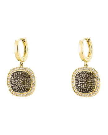Cercei din aur de 18K cu zirconia
