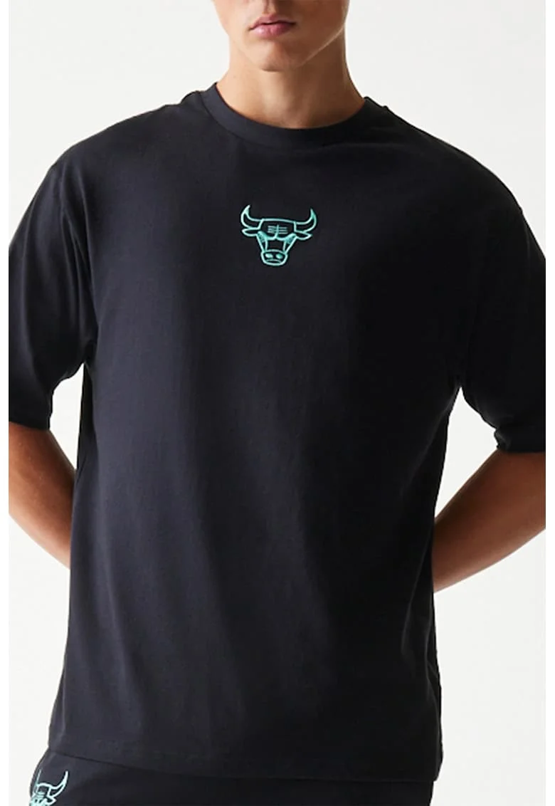 Tricou din bumbac cu detaliu brodat, Negru