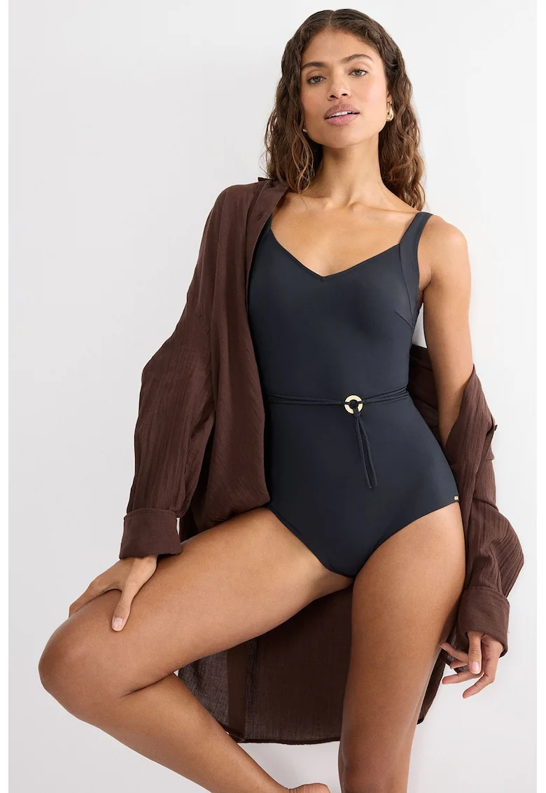 Costum de baie intreg Summer Twist, Negru stins