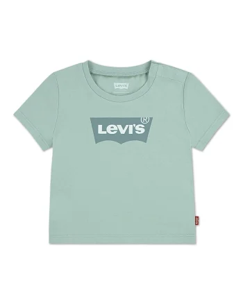 Tricou de bumbac cu decolteu la baza gatului, Verde deschis
