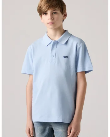 Tricou polo din bumbac pique, Albastru pastel