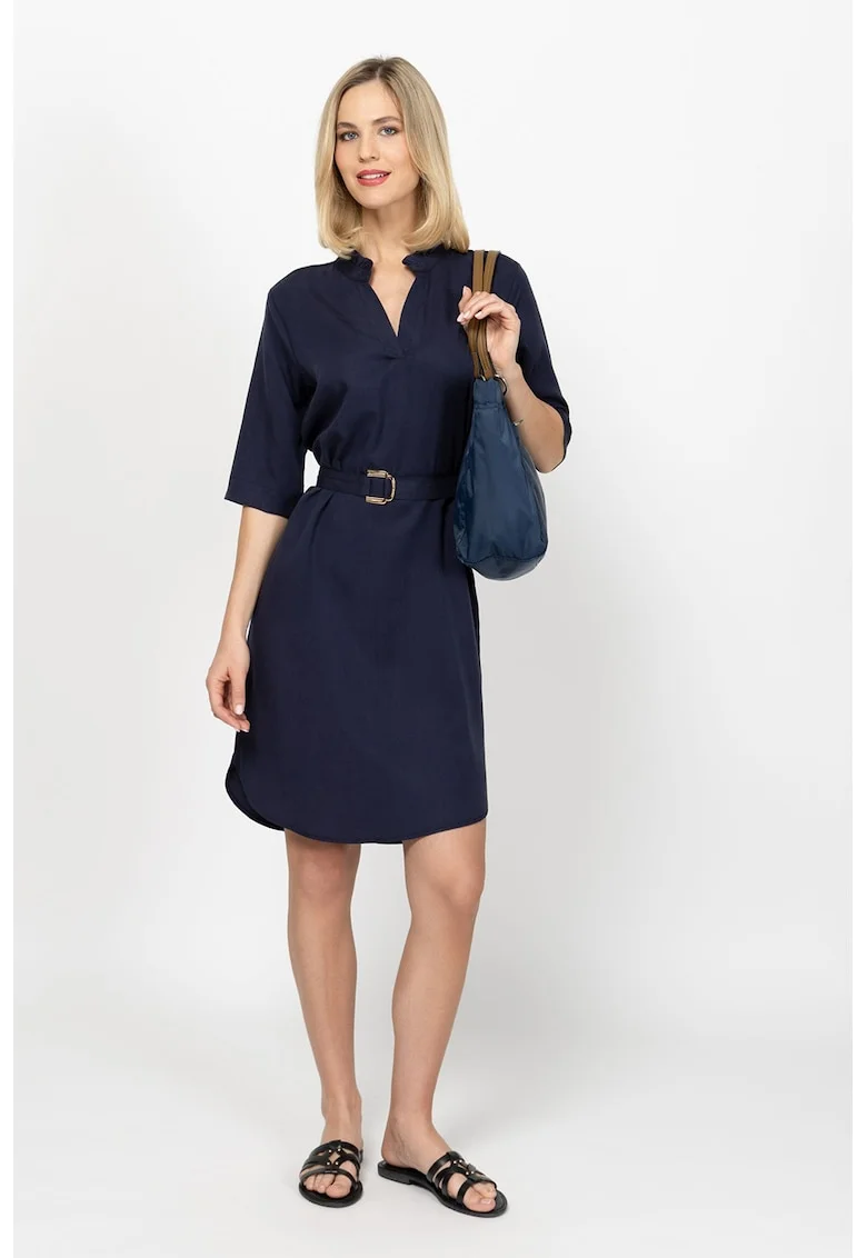Rochie asimetrica cu decolteu in V Voncil, Bleumarin