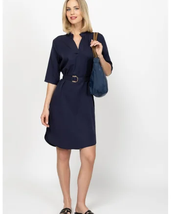 Rochie asimetrica cu decolteu in V Voncil, Bleumarin