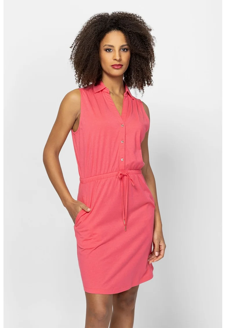 Rochie scurta cu buzunare laterale Volissa, Rosu capsuna