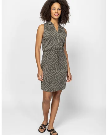 Rochie scurta cu buzunare laterale Volissa, Verde sparanghel