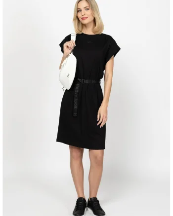 Rochie din amestec de modal Vero, Negru
