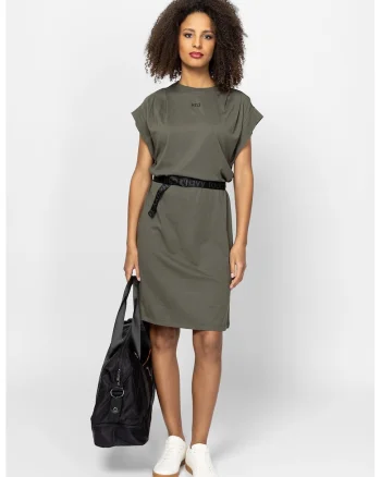 Rochie din amestec de modal Vero, Kaki