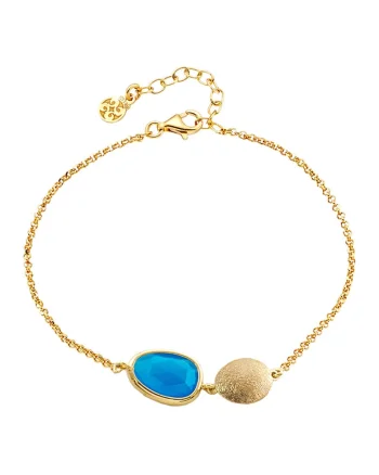 Bratara din argint 925 placata cu aur de 18K Rock Candy, Auriu