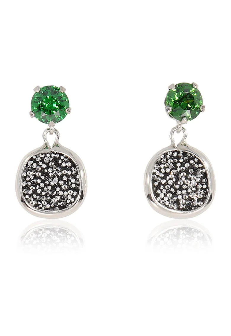 Cercei drop din argint 925 decorati cu zirconia Antoinette, Argintiu