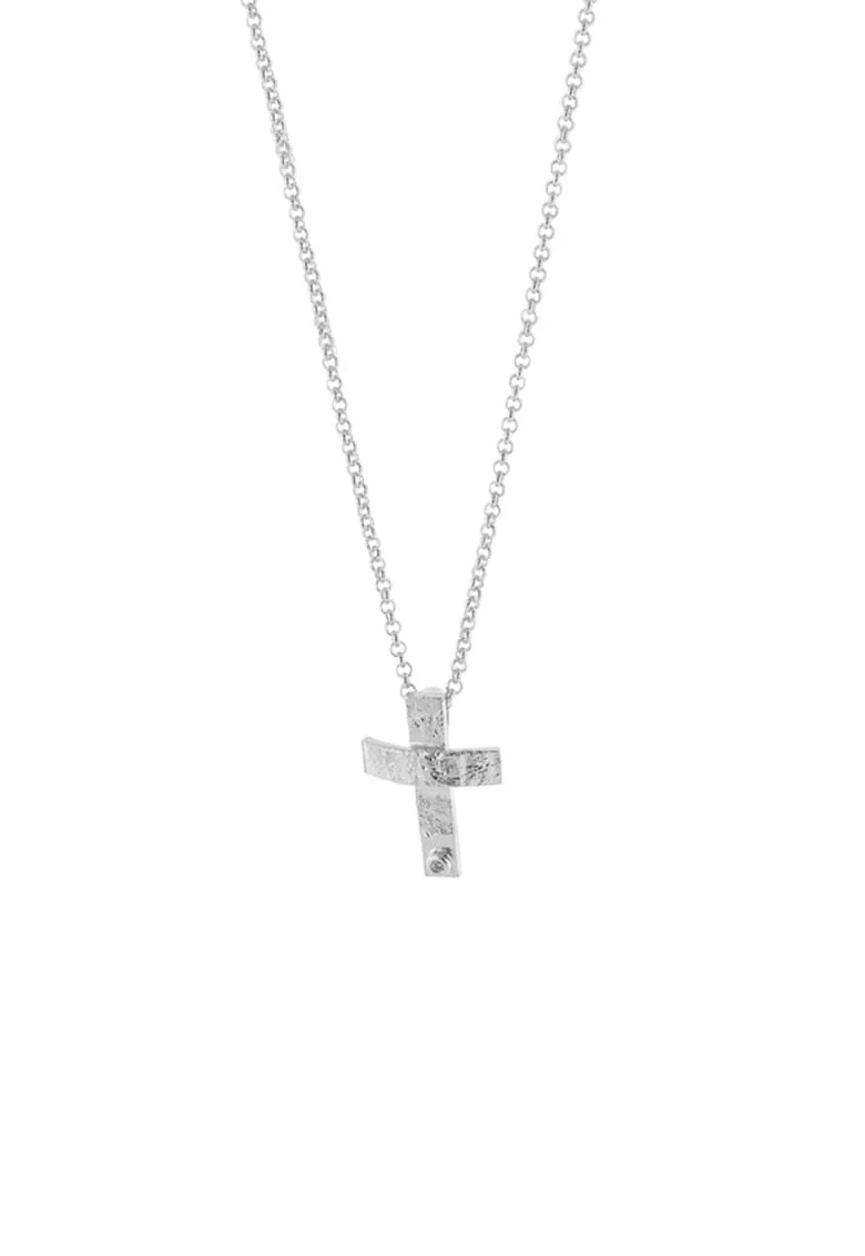 Colier din argint 925 cu pandantiv cu cruce Symbols, Argintiu