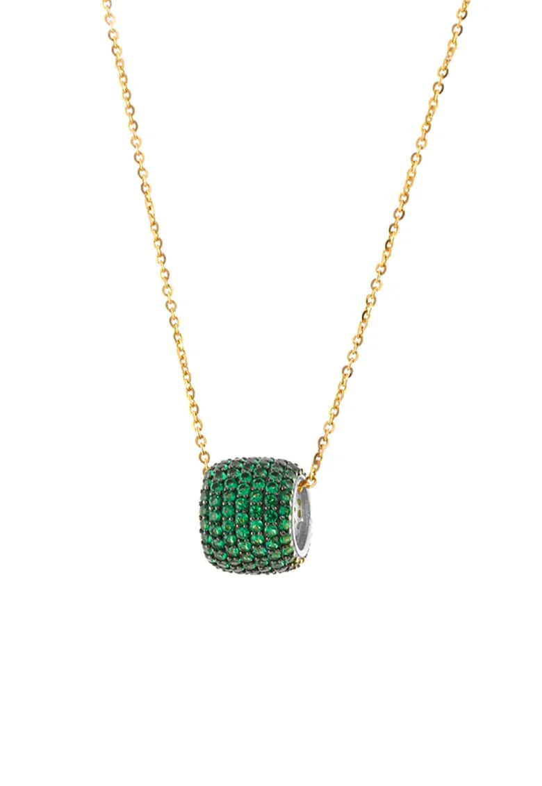 Colier din argint placat cu aur de 18K si zirconia Mirror, Auriu