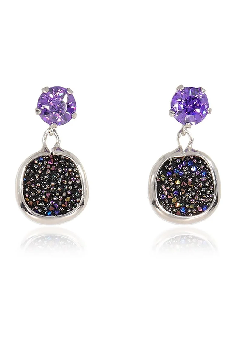 Cercei drop din argint 925 decorati cu zirconia Antoinette, Argintiu