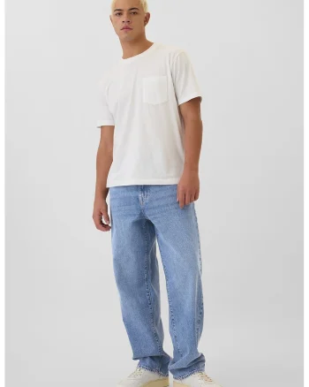 Blugi relaxed fit, Albastru