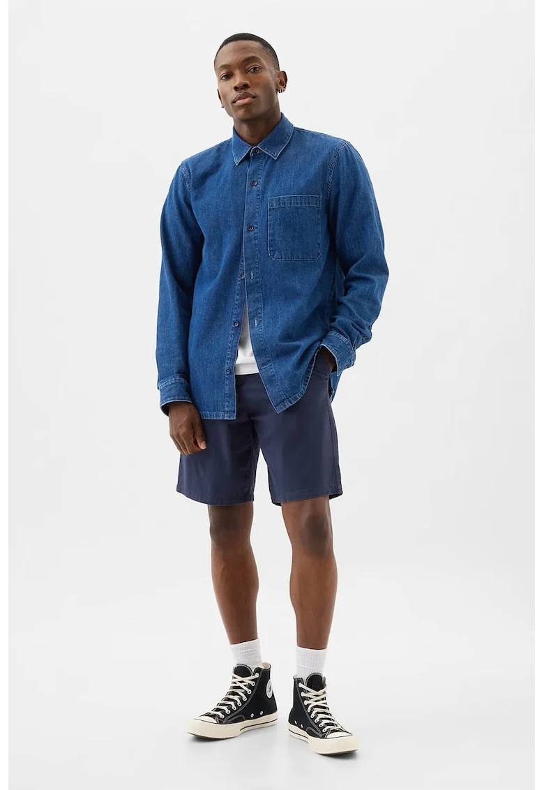 Pantaloni scurti chino cu buzunare, Bleumarin