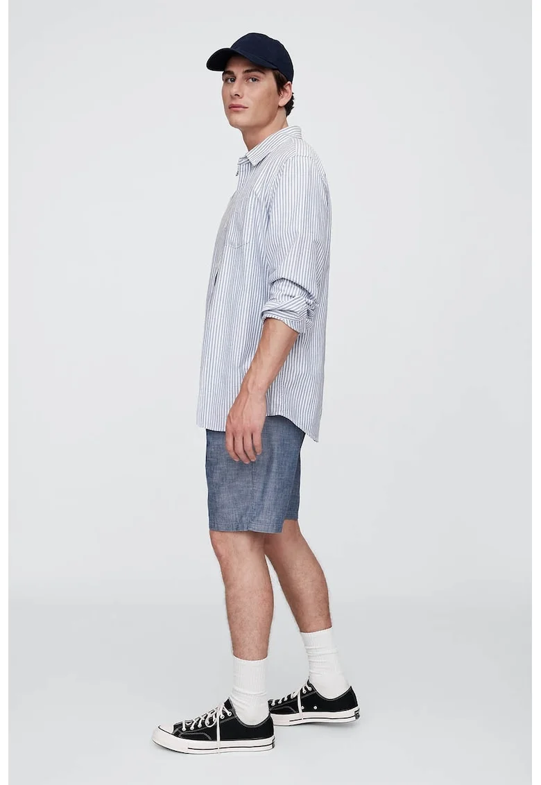 Pantaloni scurti chino cu buzunare, Albastru prafuit