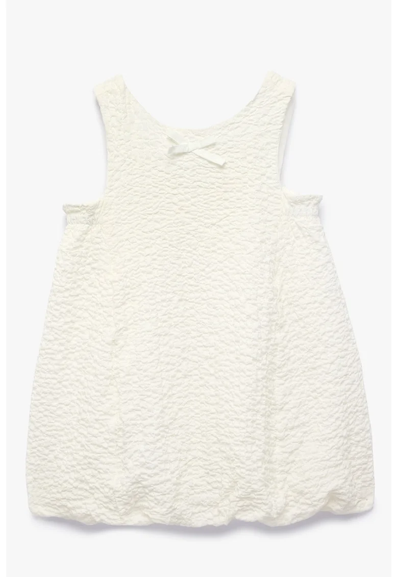 Rochie texturata, fara maneci, Alb
