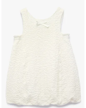Rochie texturata, fara maneci, Alb