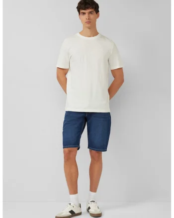 Bermude din denim cu talie medie, Bleumarin