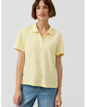 Tricou polo din amestec de bumbac pique, Galben