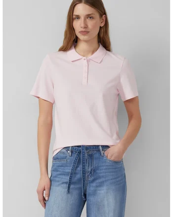 Tricou polo din amestec de bumbac pique, Roz