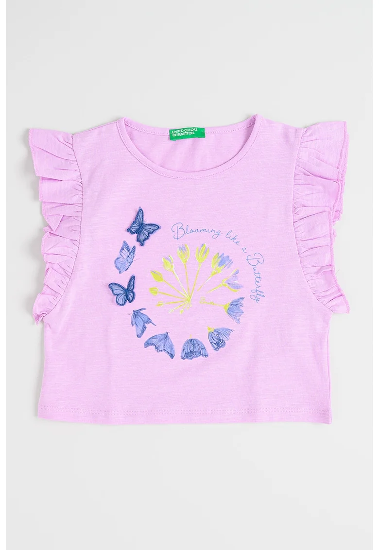 Tricou din bumbac cu imprimeu, Lila