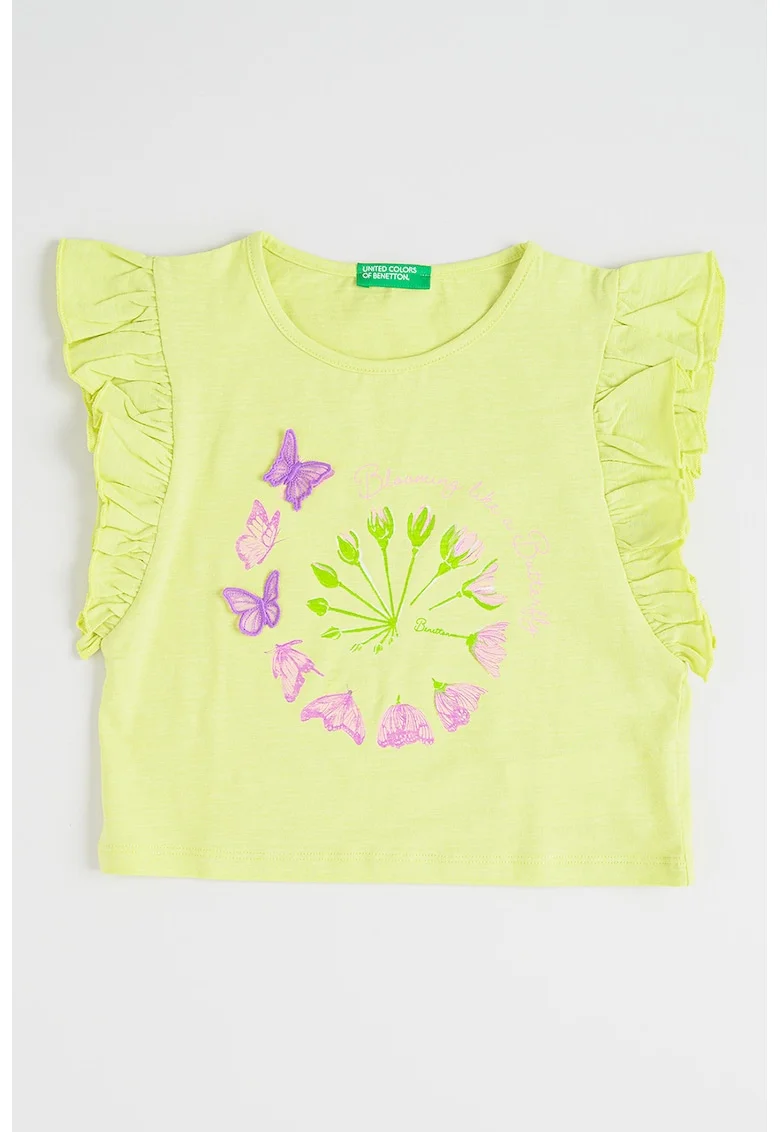 Tricou din bumbac cu imprimeu, Verde lime