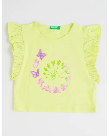 Tricou din bumbac cu imprimeu, Verde lime