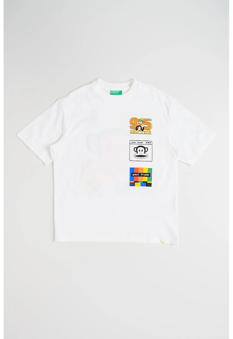 Tricou cu imprimeu grafic, Alb optic