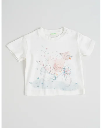 Tricou dim bumbac cu capse, Alb optic