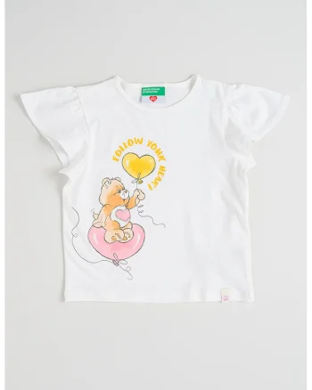 Tricou din bumbac Care Bear, Alb optic