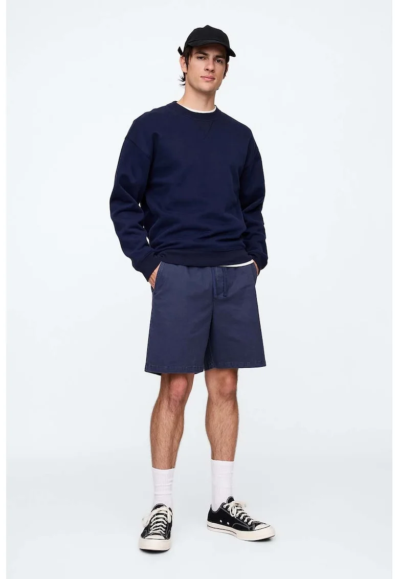 Pantaloni chino scurti cu snur, Albastru inchis