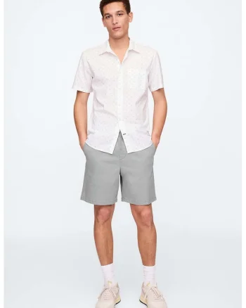 Pantaloni chino scurti cu snur, Gri deschis